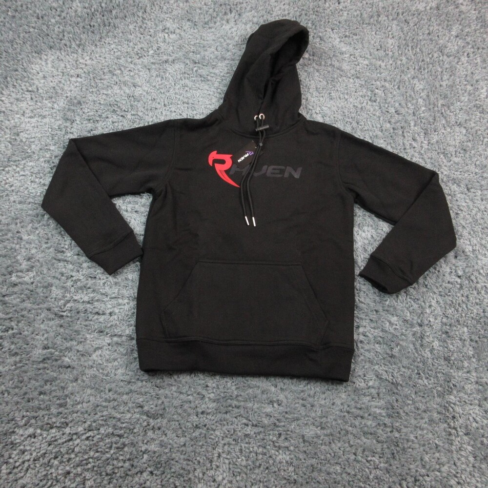 Raven Hoodie Mens Small Black Pullover Sweatshirt Drawstring Kangaroo Pocket NWT